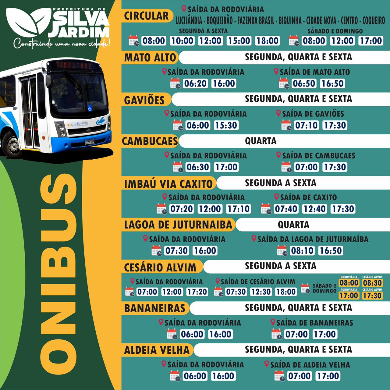 PREFEITURA DIVULGA A TABELA DE HORÁRIOS DOS ÔNIBUS MUNICIPAIS ...